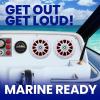 imageBOSS Audio Systems MRGB65S 65 Inch Marine Boat Stereo Speakers  200 Watts Max per pair Coaxial 2 Way Full Range 4 Ohms Weatherproof MultiColor Illumination Sold In PairsWhite