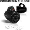 imageBOSS Audio Systems MRWT40RGB 4 Inch Marine Wake Tower Speakers  Full Range 2Way IPX5 Rated Multicolor Illumination Sold in Pairs4 inch Speakers Black 400W