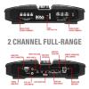 imageBOSS Audio Systems PT1000 2 Channel Car Amplifier  1000 Watts Full Range Class AB 28 Ohm Stable Mosfet Power Supply Bridgeable1000 Watt 2Channel
