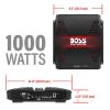 imageBOSS Audio Systems PT1000 2 Channel Car Amplifier  1000 Watts Full Range Class AB 28 Ohm Stable Mosfet Power Supply Bridgeable1000 Watt 2Channel