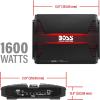 imageBOSS Audio Systems PT1600 Phantom Series Car Stereo Amplifier  1600 High Output 2 Channel Class AB 24 Ohm HighLow Level Inputs HighLow Pass Crossover Full Range Mosfet Bridgeable