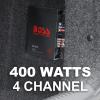 imageBOSS Audio Systems R1004 Riot Series 4 Channel Amplifier Car Audio  Class AB 400 High Output 28 Ohm Stable HighLow Level Inputs Full Range400W 4 Channel
