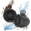 imageBOSS Audio Systems B62ABT ATV UTV Marine Weatherproof Waketower System  Amplified 65 Inch Stereo Speakers Full Range 2 Way Tweeters Bluetooth IPX5 Rated Sold in Pairs for Boat Wake Tower65 Speakers Black 500W