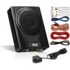 imageBOSS Audio Systems BASS8K 8 Inch Powered Car Subwoofer and Amplifier Wiring Kit Package  800 Watts Max Power Under Seat Low Profile 8 Gauge Wiring Kit for Truck Boxes and EnclosuresWith Wiring Kit
