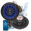 imageBOSS Audio Systems MRGB55W 525 Inch Marine Speakers  Weatherproof 150 Watts Per Pair 75 Watts Each MultiColor Illumination Full Range 2 Way Sold in Pairs525 Black 150W MRGB55B