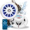 imageBOSS Audio Systems MRGB55W 525 Inch Marine Speakers  Weatherproof 150 Watts Per Pair 75 Watts Each MultiColor Illumination Full Range 2 Way Sold in Pairs525 White 150W MRGB55W
