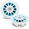 imageBOSS Audio Systems MRGB65S 65 Inch Marine Boat Stereo Speakers  200 Watts Max per pair Coaxial 2 Way Full Range 4 Ohms Weatherproof MultiColor Illumination Sold In PairsWhite