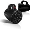 imageBOSS Audio Systems MRWT40RGB 4 Inch Marine Wake Tower Speakers  Full Range 2Way IPX5 Rated Multicolor Illumination Sold in Pairs4 inch Speakers Black 400W
