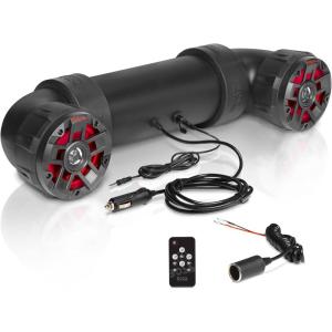 imageBOSS Audio Systems ATV65BRGB ATV UTV Weatherproof Sound System  65 Inch Speakers 1 Inch Tweeters Full Range Audio Builtin Amplifier Bluetooth MultiColor Illumination Hook Up To Stereo4 Speakers  RGB