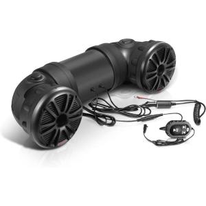 imageBOSS Audio Systems ATV65BRGB ATV UTV Weatherproof Sound System  65 Inch Speakers 1 Inch Tweeters Full Range Audio Builtin Amplifier Bluetooth MultiColor Illumination Hook Up To Stereo65 Speakers  Black with Remote
