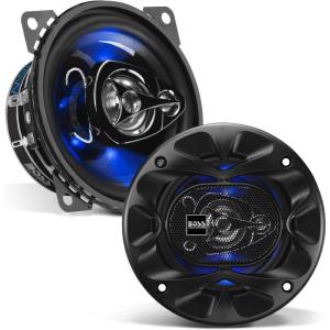 imageBOSS Audio Systems BE423 Rage Series 4 Inch Car Door Speakers  225 Watts Pair 3 Way Full Range Tweeters Coaxial Sold in Pairs Bocinas para Carro