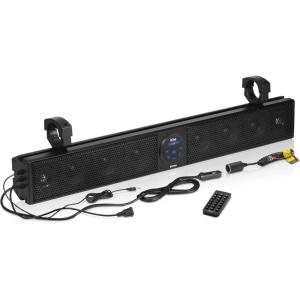 imageBOSS Audio Systems BRT36A ATV UTV Sound Bar  36 Inches Wide 4 Inch Speakers 1 Inch Tweeters Full Range IPX5 Weatherproof Bluetooth Builtin Amplifier USB Port Golf Cart CompatibleBRT36A Bar System