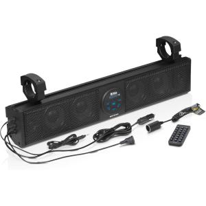 imageBOSS Audio Systems BRT36A ATV UTV Sound Bar  36 Inches Wide 4 Inch Speakers 1 Inch Tweeters Full Range IPX5 Weatherproof Bluetooth Builtin Amplifier USB Port Golf Cart Compatible26 Inch Wide 4 Inch Speakers