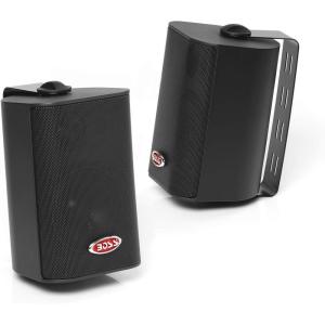 imageBOSS Audio Systems MR43B 200 Watt Per Pair 4 Inch Full Range 3 Way Weatherproof Marine Speakers Sold in Pairs4 3Way Black Box Speaker