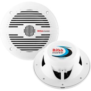 imageBOSS Audio Systems MR60W 65 inch Marine Boat Stereo Speakers  200 Watts pair 2 Way Full Range Tweeters Coaxial Weatherproof Sold in Pairs