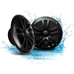imageBOSS Audio Systems MR6B 65 inch Marine Stereo Boat Speakers  180 Watts pair 2 Way Full Range Tweeters Coaxial Weatherproof Sold in PairsBLACK