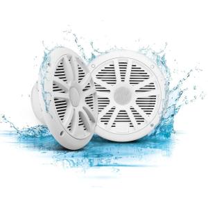 imageBOSS Audio Systems MR6B 65 inch Marine Stereo Boat Speakers  180 Watts pair 2 Way Full Range Tweeters Coaxial Weatherproof Sold in PairsWHITE