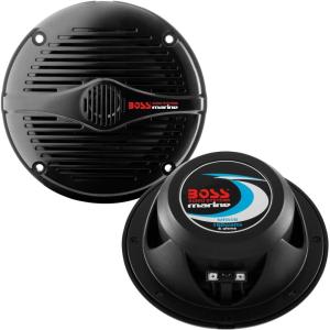 imageBOSS Audio Systems MRGB55W 525 Inch Marine Speakers  Weatherproof 150 Watts Per Pair 75 Watts Each MultiColor Illumination Full Range 2 Way Sold in Pairs525 Black 150W MR50B