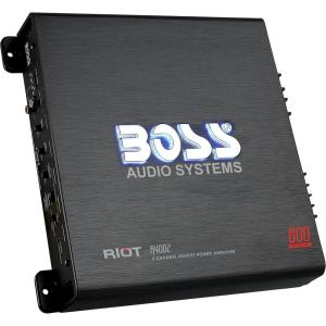imageBOSS Audio Systems R1004 Riot Series 4 Channel Amplifier Car Audio  Class AB 400 High Output 28 Ohm Stable HighLow Level Inputs Full Range800W 2 Channel