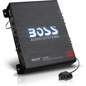 imageBOSS Audio Systems R1100M Monoblock Car Amplifier  1100 High Output 28 Ohm Stable LowHigh Level Inputs Low Pass Crossover MOSFET Power SupplyBlack