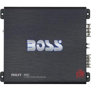 imageBOSS Audio Systems R1600M Monoblock Car Amplifier  1600 W High Output LowHigh Level Inputs Low Pass Crossover Hook Up to Subwoofer for Bass1200W 2 Channel