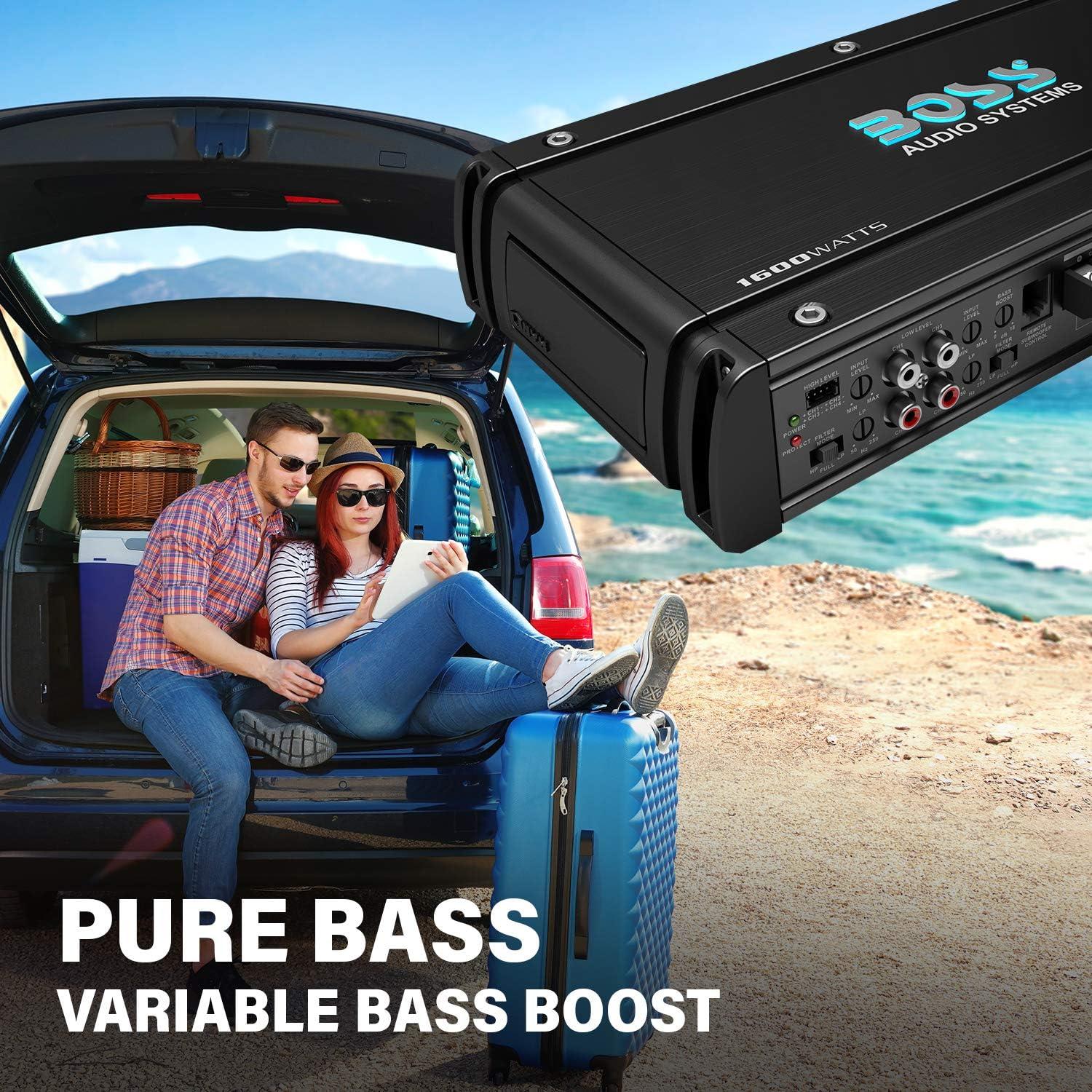 imageBOSS Audio Systems OX4400 4 Channel Class AB Car Amplifier  1600 High Output LowHigh Level Inputs Low Pass Crossover Add Bass to Your Subwoofer1600W 4Channel