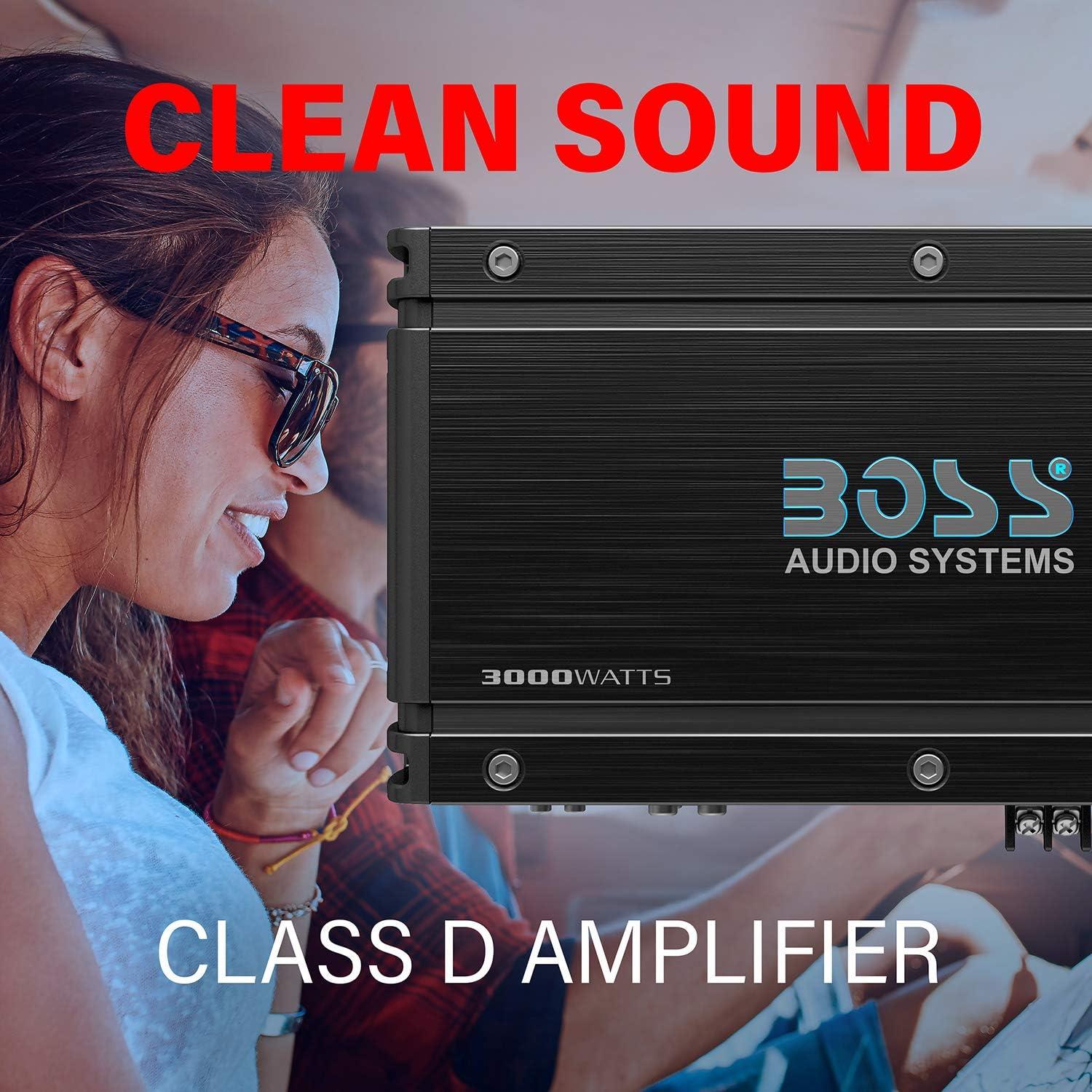 imageBOSS Audio Systems OX4400 4 Channel Class AB Car Amplifier  1600 High Output LowHigh Level Inputs Low Pass Crossover Add Bass to Your Subwoofer3000W Monoblock