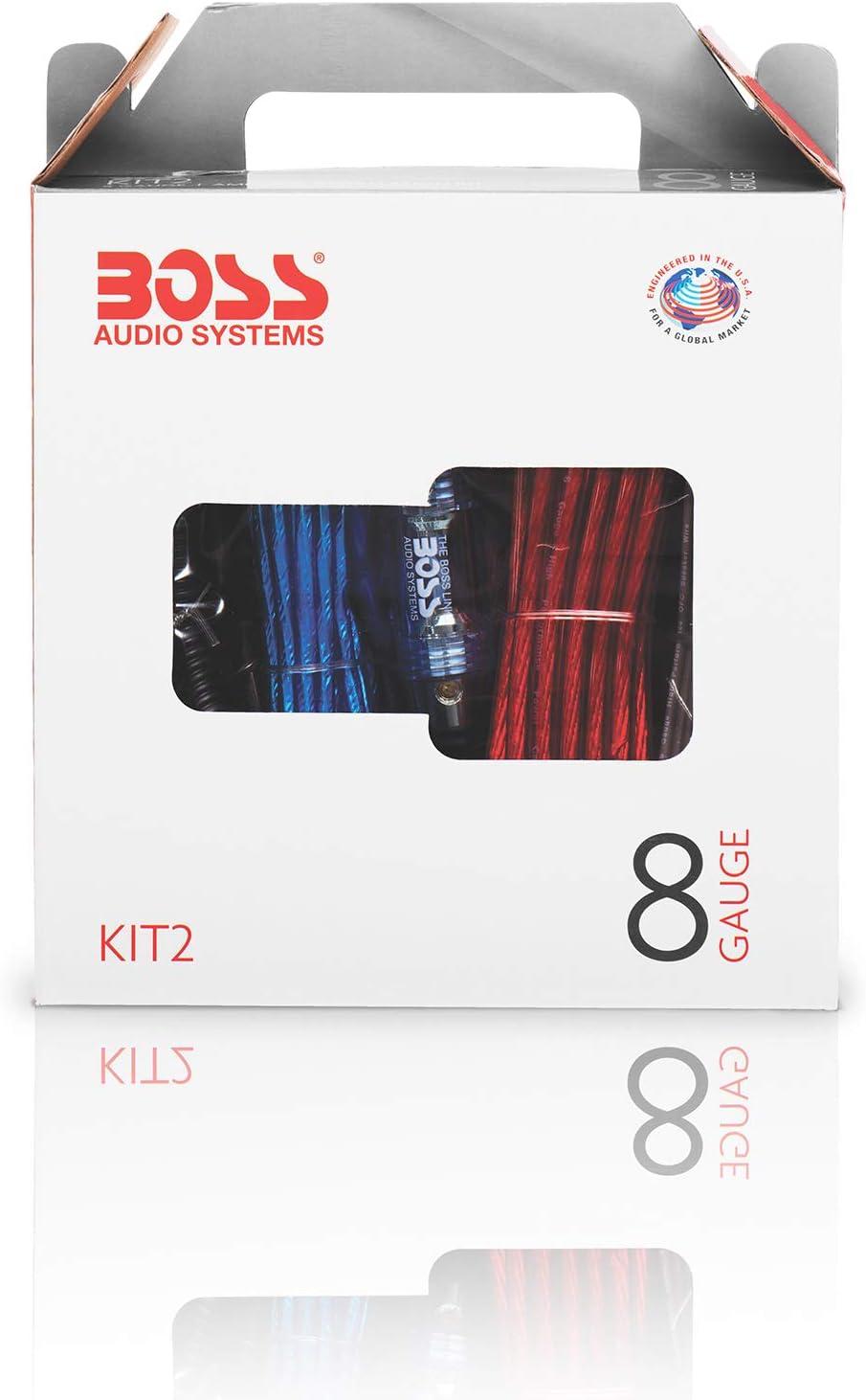 imageBOSS Audio Systems KIT10 4 Gauge Amplifier Installation Wiring Kit  A Car Helps You Make Connections and Brings Power to Your Radio Subwoofers Speakers8 Gauge