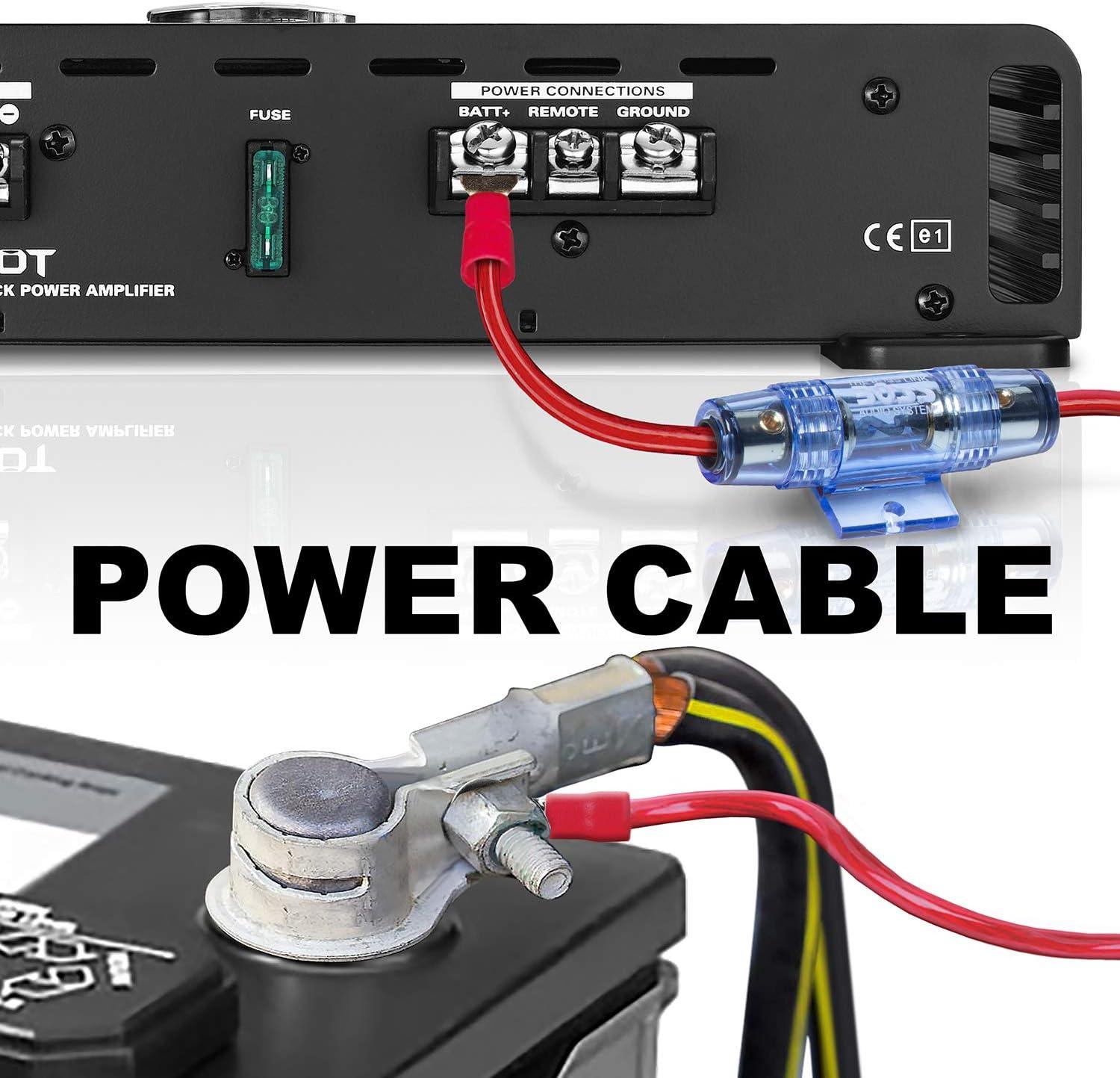 imageBOSS Audio Systems KIT10 4 Gauge Amplifier Installation Wiring Kit  A Car Helps You Make Connections and Brings Power to Your Radio Subwoofers Speakers8 Gauge