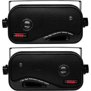 imageBOSS Audio Systems AVA6200 3 Inch Enclosed Box Stereo Speakers  200 Watts per pair 3 Way Full Range Indoor Outdoor Marine Sold in Pairs