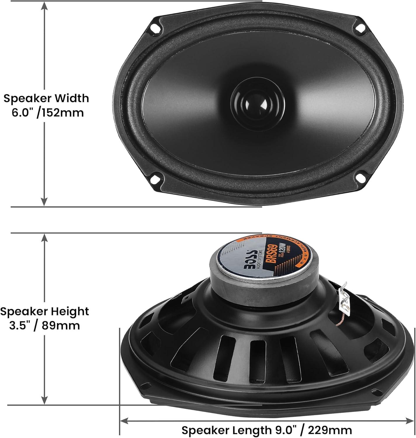 imageBOSS Audio Systems BRS40 50 Watt 4 Inch  Full Range Replacement Car Speaker  Sold Individually6 x 9 Speaker