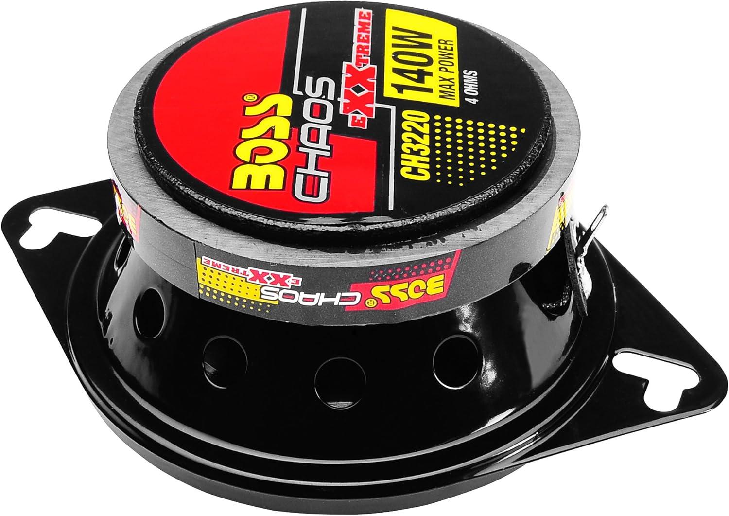 imageBOSS Audio Systems CH3220 35 Inch Car Door Speakers  140 Watts Max per pair Coaxial 2 Way Full Range 4 Ohms Sold in Pairs Bocinas Para Carro35 Red
