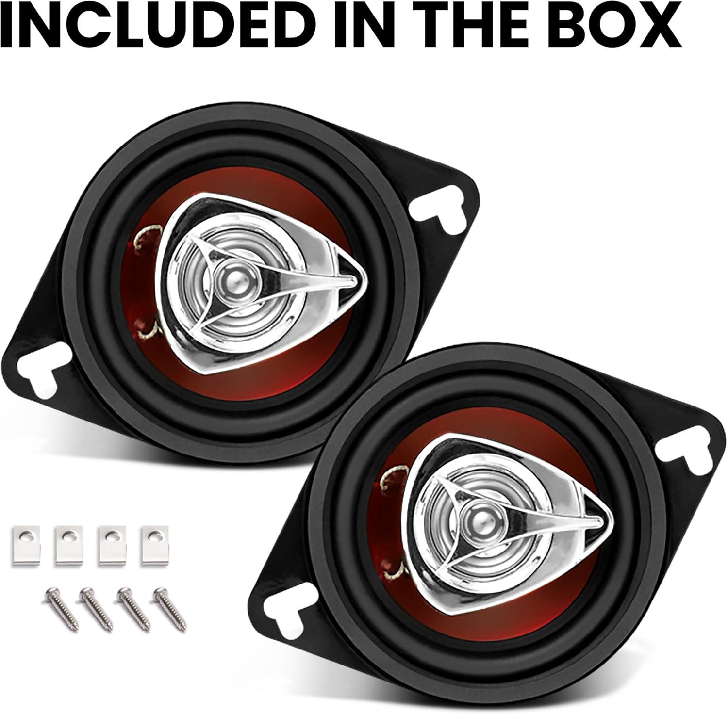 imageBOSS Audio Systems CH3220 35 Inch Car Door Speakers  140 Watts Max per pair Coaxial 2 Way Full Range 4 Ohms Sold in Pairs Bocinas Para Carro35 Red