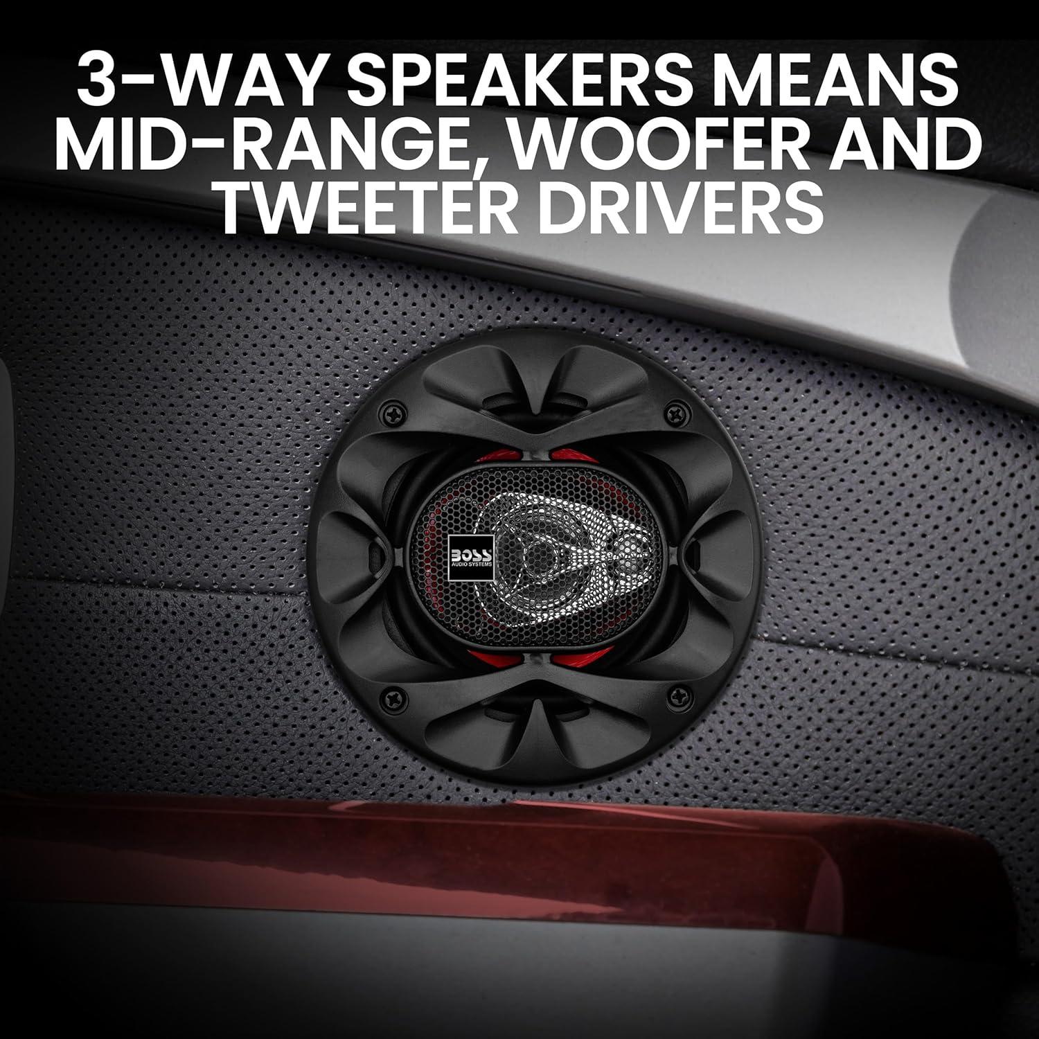 imageBOSS Audio Systems CH4230 Chaos Exxtreme Series 4 x 10 Inch Car Door Speakers  400 Watts Max per Pair Coaxial 3 Way Full Range 4 Ohms Sold in Pairs Bocinas para Carro