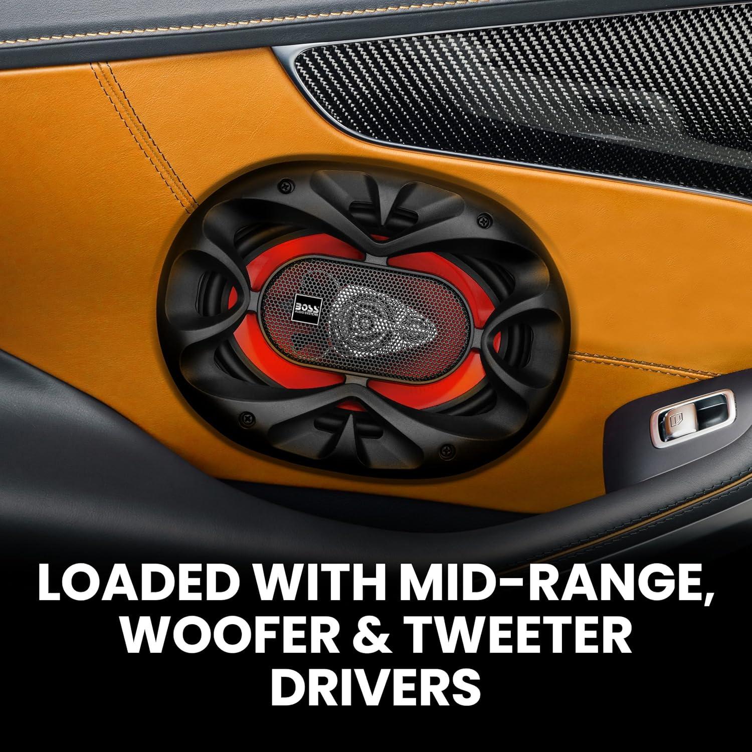 imageBOSS Audio Systems CH5730 5 x 7 Inch Car Door Speakers  300 Watts Max Coaxial 3 Way Full Range 4 Ohms Sold in Pairs