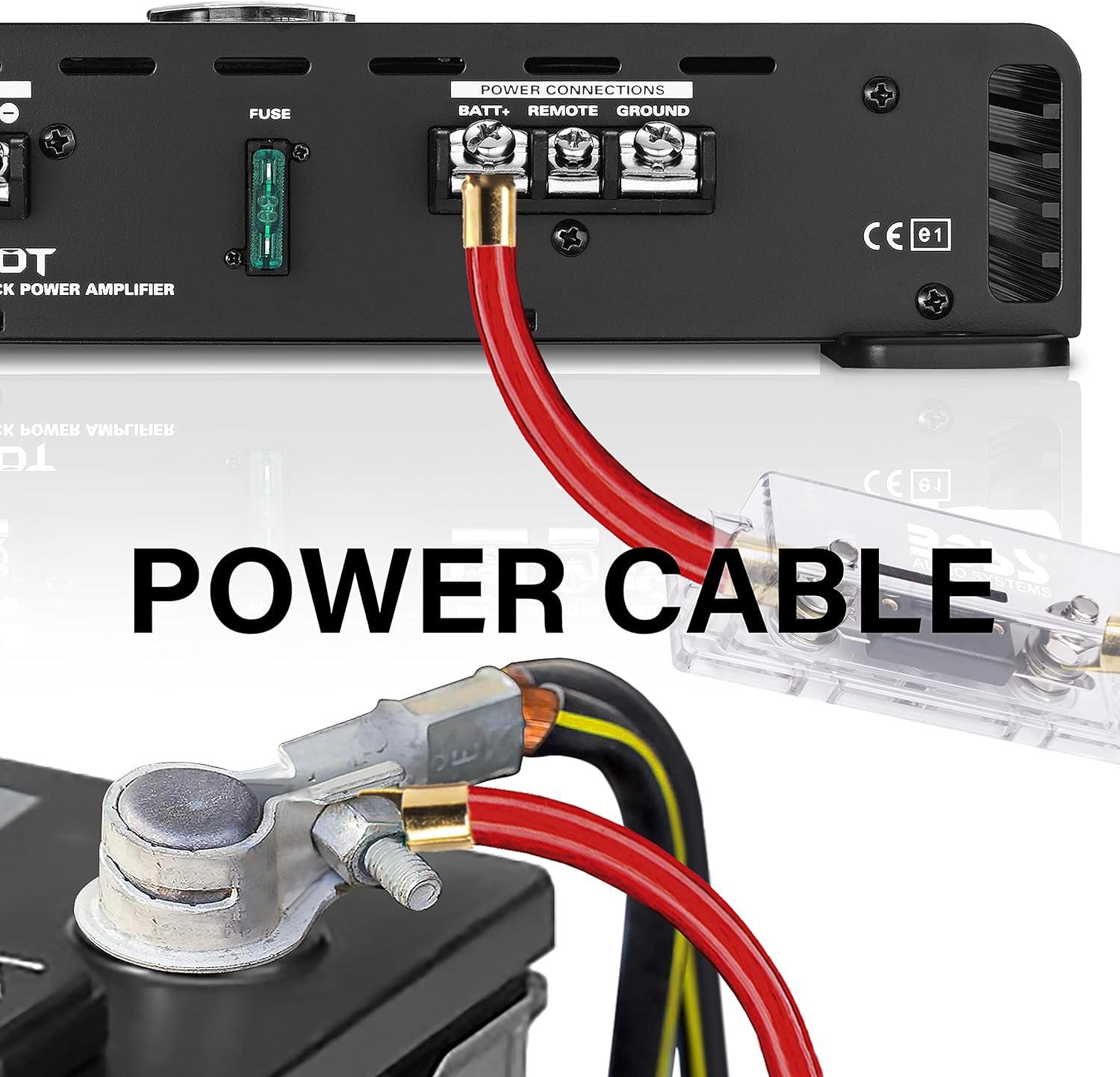 imageBOSS Audio Systems KIT20 0 Gauge Amplifier Installation Wiring Kit  A Car Amplifier Wiring Kit Helps You Make Connections and Brings Power to Your Radio Subwoofers and Speakers0 Gauge