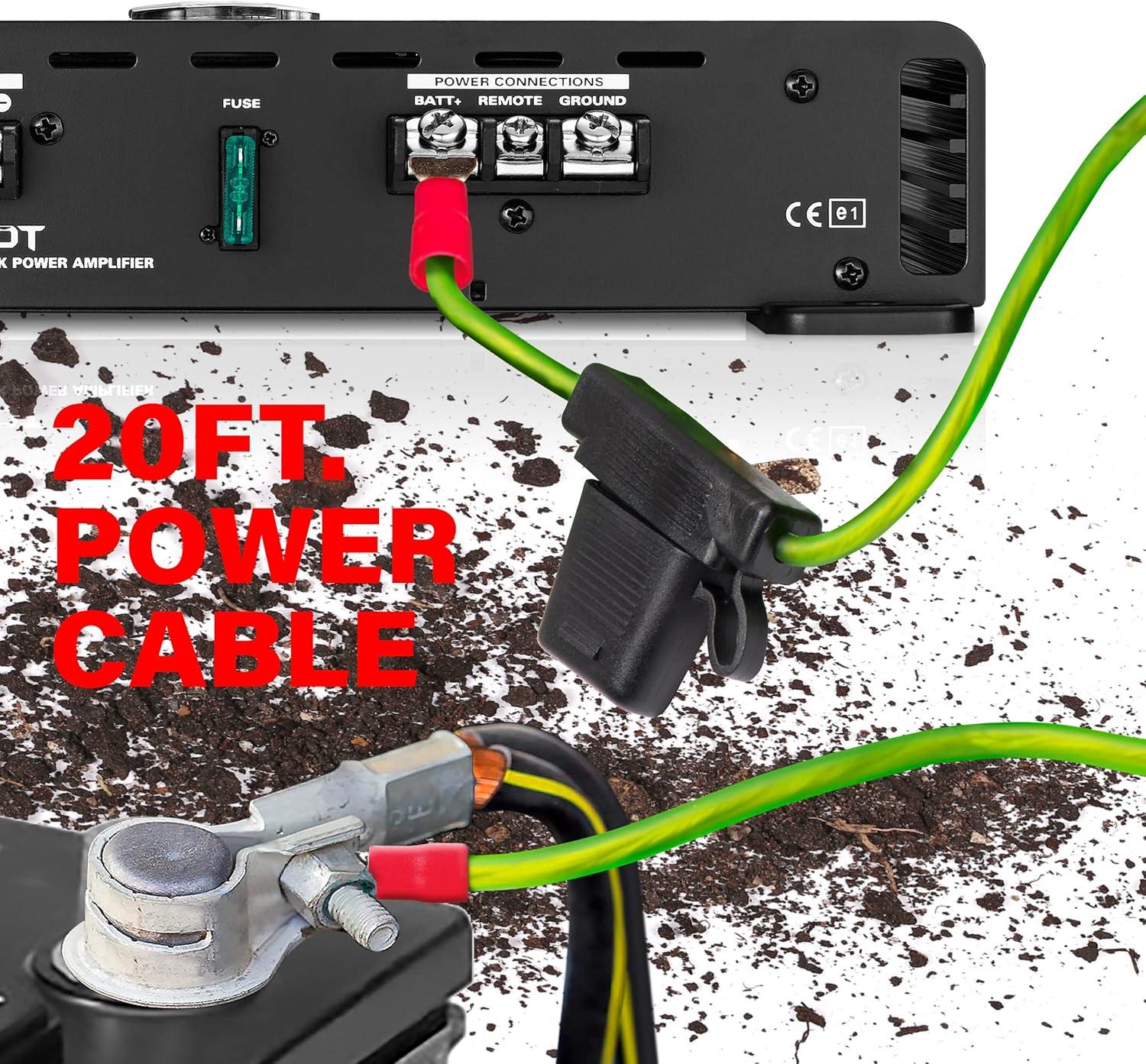 imageBOSS Audio Systems KIT20 0 Gauge Amplifier Installation Wiring Kit  A Car Amplifier Wiring Kit Helps You Make Connections and Brings Power to Your Radio Subwoofers and Speakers8 Gauge Powersports