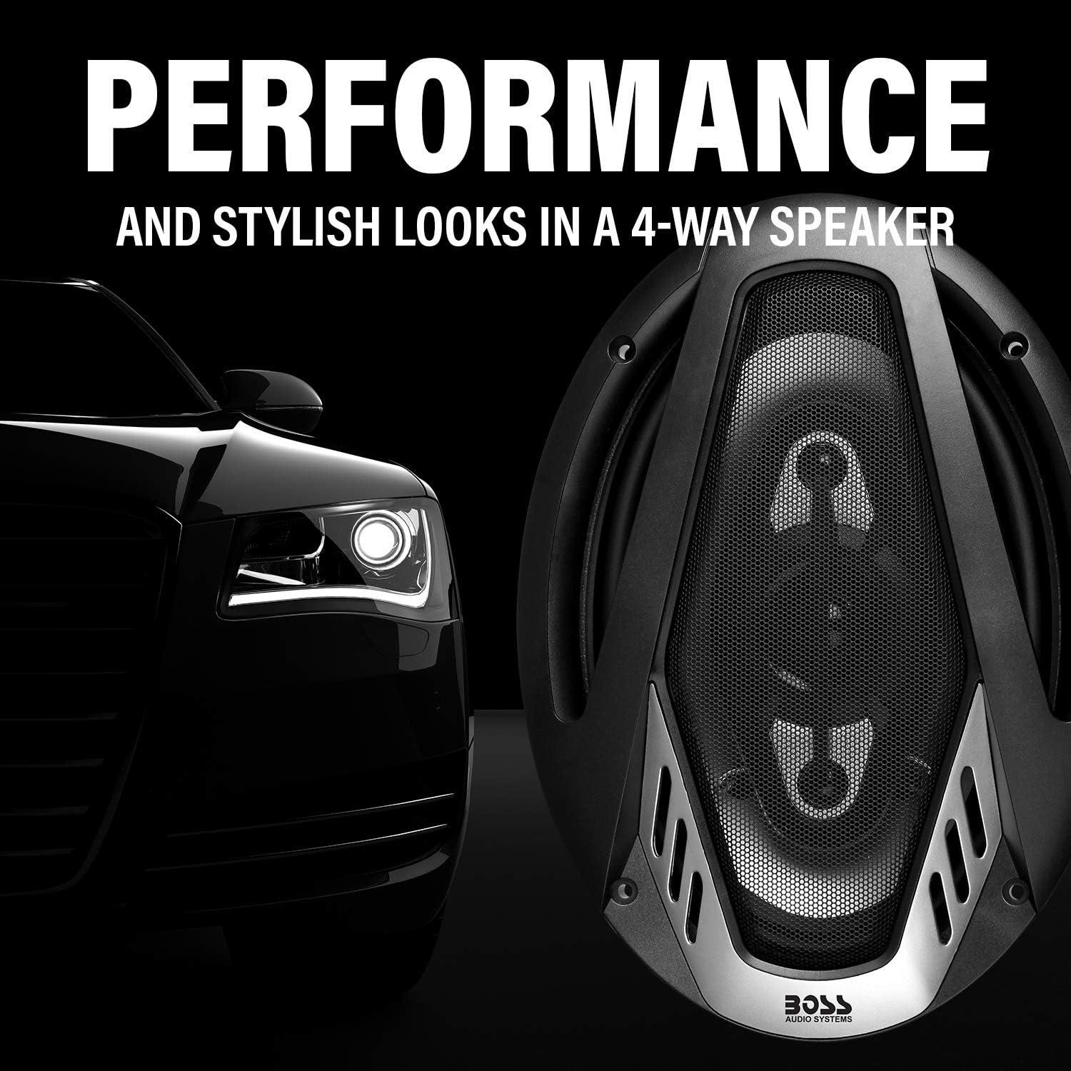 imageBOSS Audio Systems NX654 Onyx Series 65 Inch Car Door Speakers  400 Watts per pair Coaxial 4 Way Full Range 4 Ohms Sold in Pairs Bocinas Para Carro6 x 9 4Way