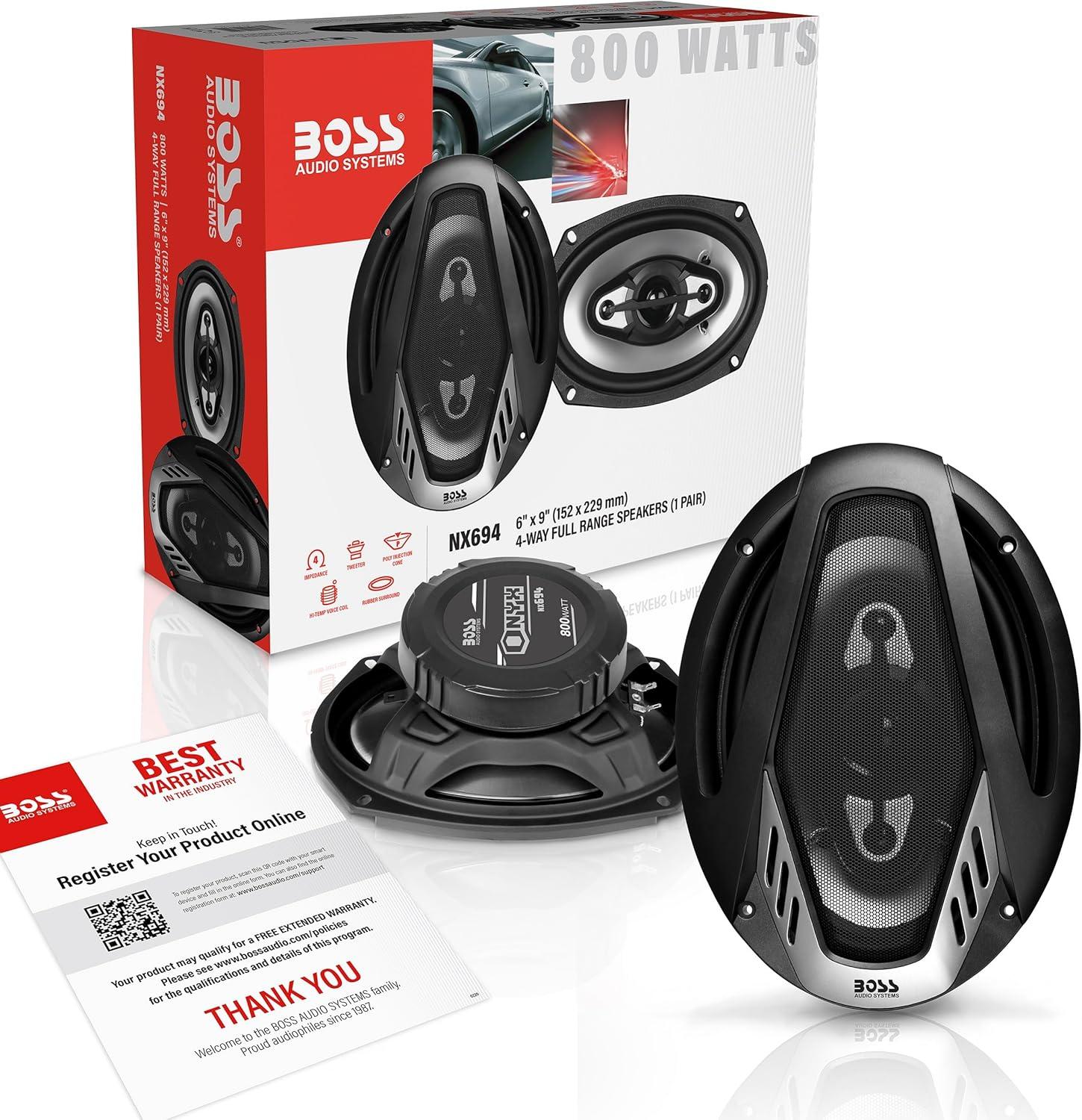 imageBOSS Audio Systems NX654 Onyx Series 65 Inch Car Door Speakers  400 Watts per pair Coaxial 4 Way Full Range 4 Ohms Sold in Pairs Bocinas Para Carro6 x 9 4Way