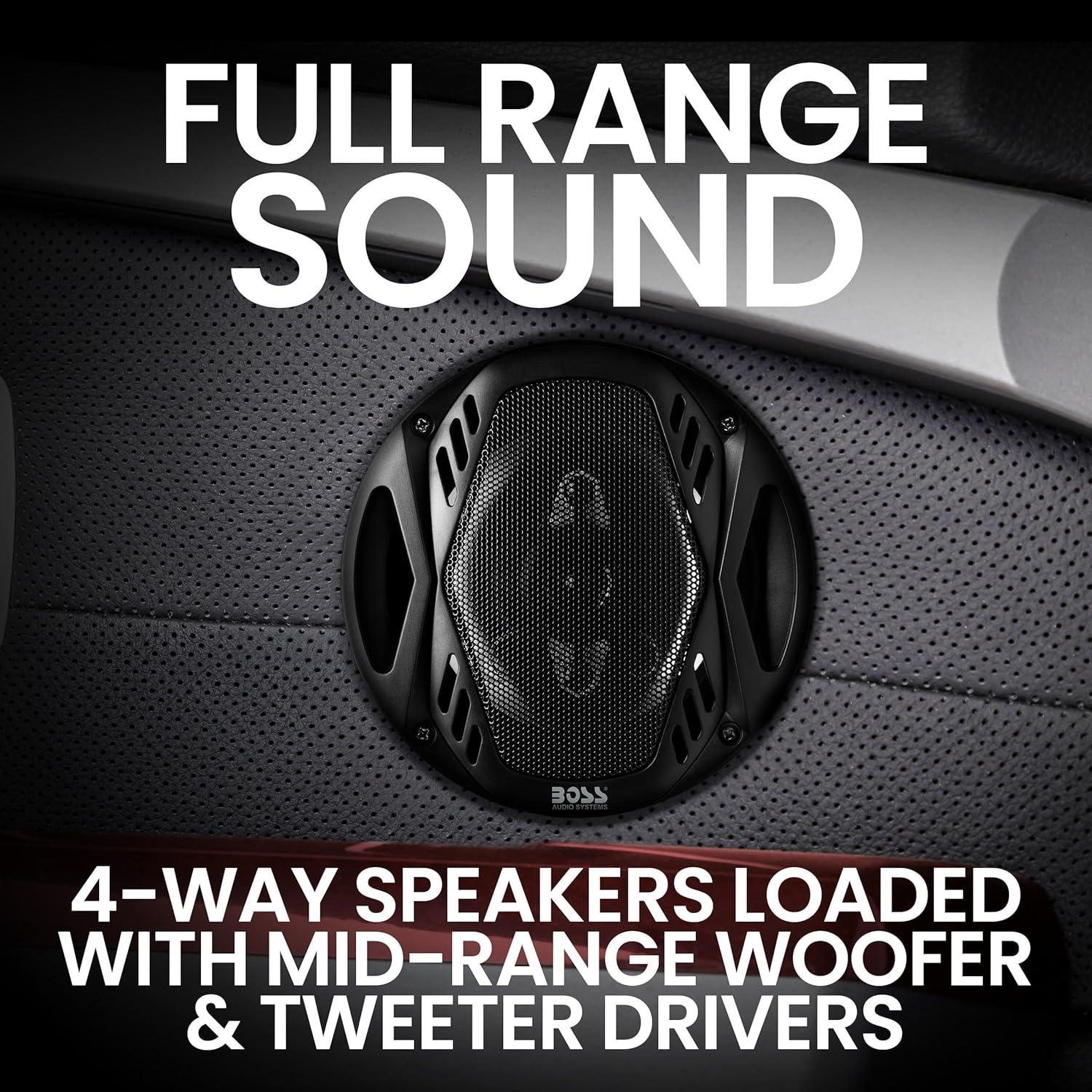 imageBOSS Audio Systems NX654 Onyx Series 65 Inch Car Door Speakers  400 Watts per pair Coaxial 4 Way Full Range 4 Ohms Sold in Pairs Bocinas Para Carro65 4Way