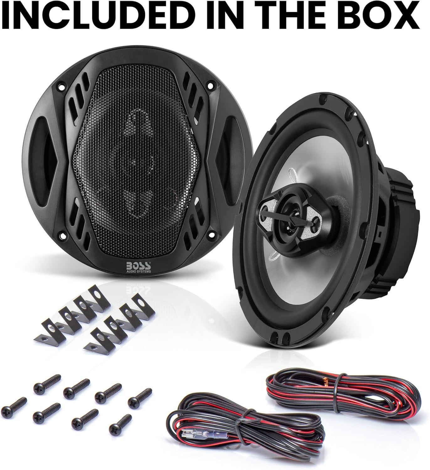 imageBOSS Audio Systems NX654 Onyx Series 65 Inch Car Door Speakers  400 Watts per pair Coaxial 4 Way Full Range 4 Ohms Sold in Pairs Bocinas Para Carro65 4Way