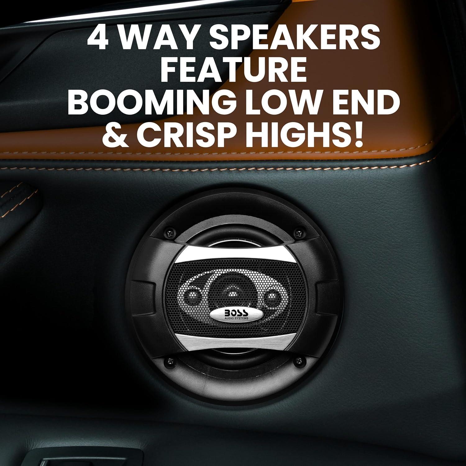 imageBOSS Audio Systems P554C Phantom Series 525 Inch Car Stereo Door Speakers  300 Watts Max 4 Way Full Range Audio Tweeters Coaxial Sold in Pairs525 4Way