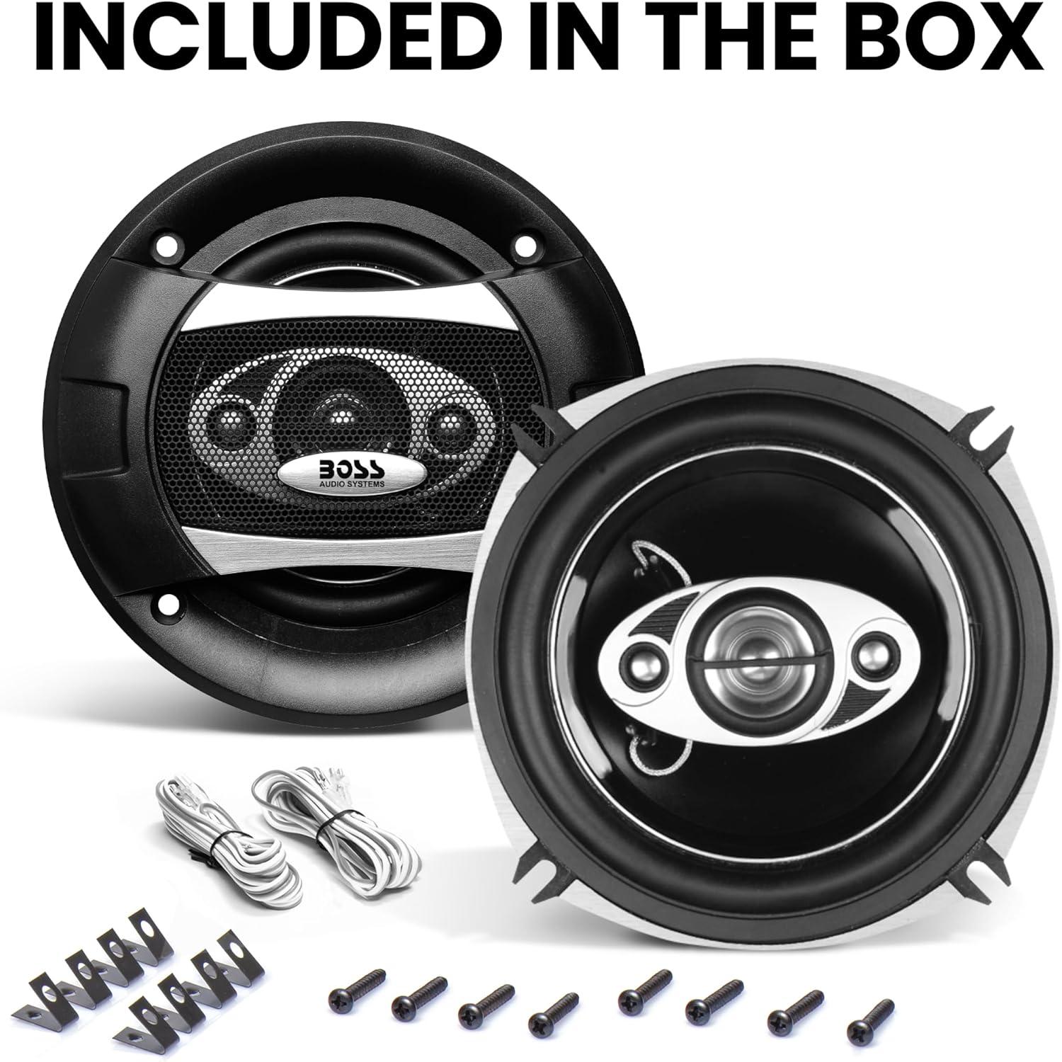 imageBOSS Audio Systems P554C Phantom Series 525 Inch Car Stereo Door Speakers  300 Watts Max 4 Way Full Range Audio Tweeters Coaxial Sold in Pairs525 4Way