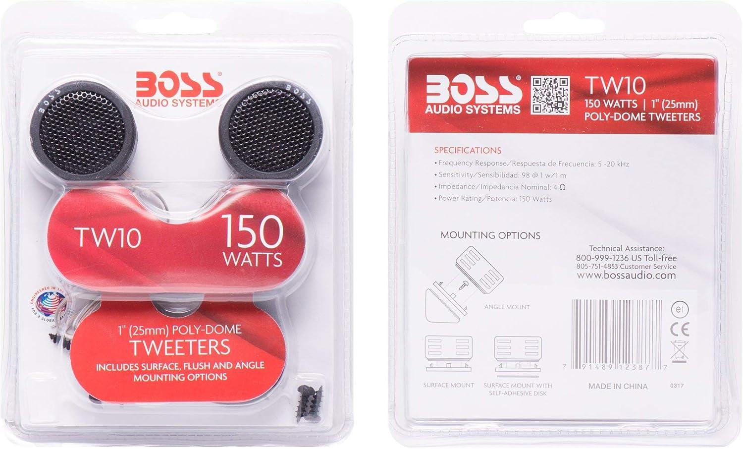 imageBOSS Audio Systems TW10 Car Door Tweeters  150 Watts Max per Pair 1 Inch Sold in PairsSurface  Flush  Angle