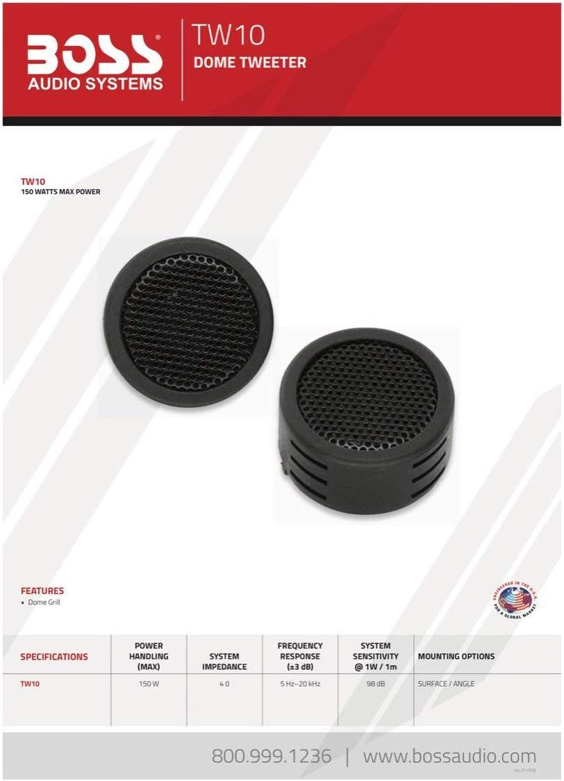 imageBOSS Audio Systems TW10 Car Door Tweeters  150 Watts Max per Pair 1 Inch Sold in PairsSurface  Flush  Angle