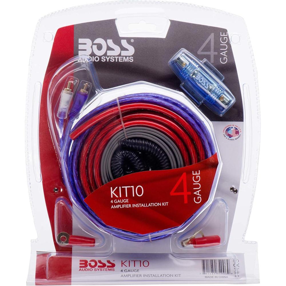 imageBOSS Audio Systems KIT20 0 Gauge Amplifier Installation Wiring Kit  A Car Amplifier Wiring Kit Helps You Make Connections and Brings Power to Your Radio Subwoofers and Speakers4 Gauge