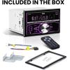imageBOSS Audio Systems 850BRGB Car Stereo System  Double Din Bluetooth Audio and Calling Head Unit Aux In USB CD Player Multi Color Illumination AMFM Radio Receiver Hook Up To AmplifierStereo No CD