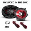 imageBOSS Audio Systems CH5720 Chaos Series 5 x 7 Inch Car Door Speakers  225 Watts Max per Pair Coaxial 2 Way Full Range 4 Ohms Sold in Pairs Bocinas para Carro