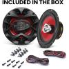 imageBOSS Audio Systems CH6520 65 Inch Car Speakers  250 Watts Max 2 Way Full Range 1 Inch Tweeter Coaxial Sold in Pairs65 Red  3Way