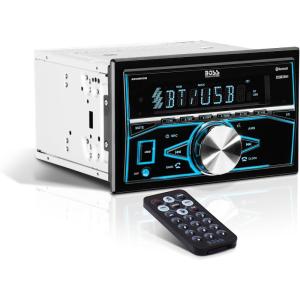 imageBOSS Audio Systems 850BRGB Car Stereo System  Double Din Bluetooth Audio and Calling Head Unit Aux In USB CD Player Multi Color Illumination AMFM Radio Receiver Hook Up To AmplifierStereo No CD